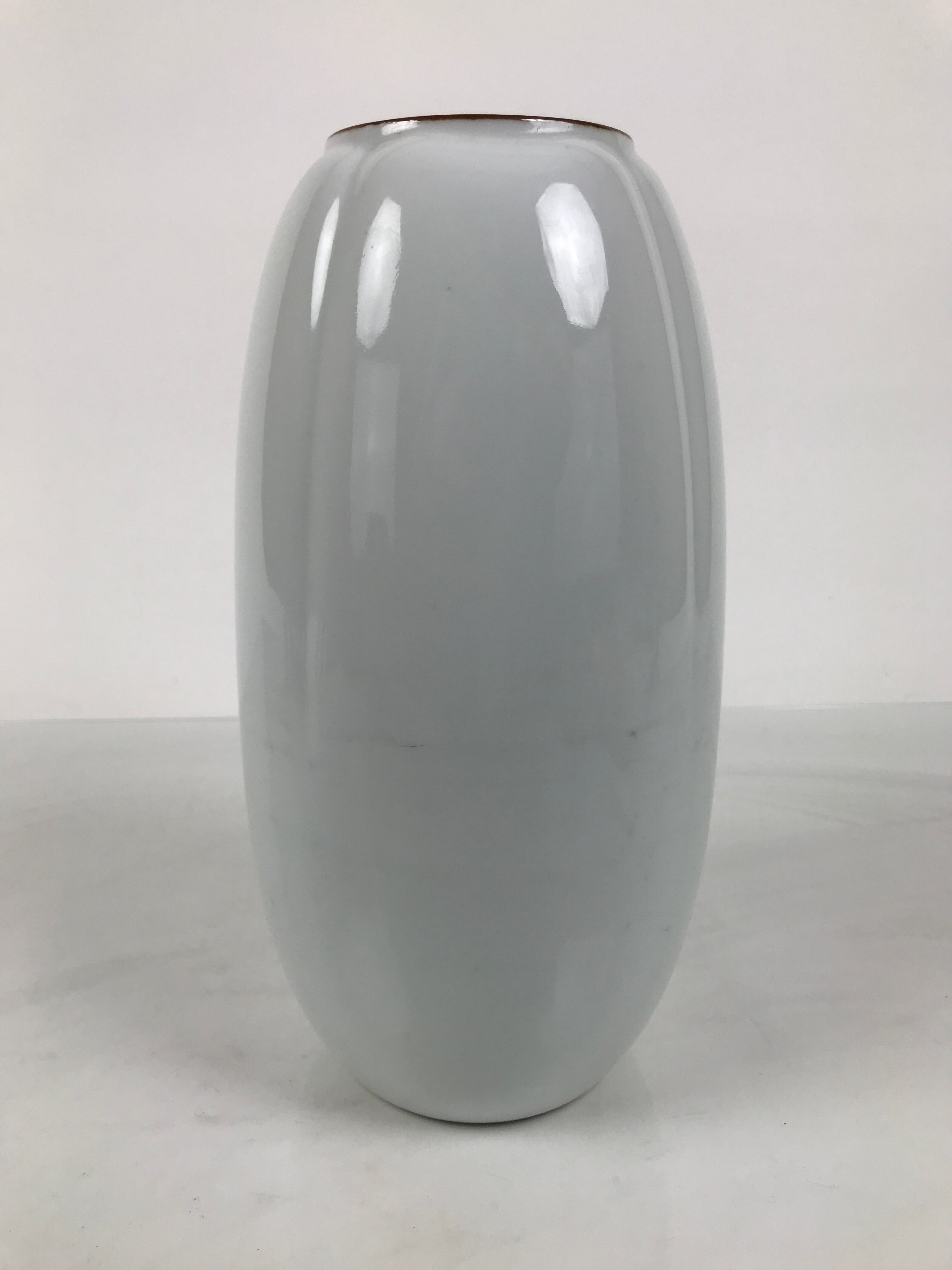 Japanese Porcelain Flower Vase Vtg Ikebana Arrangement Kabin Brown White FK226