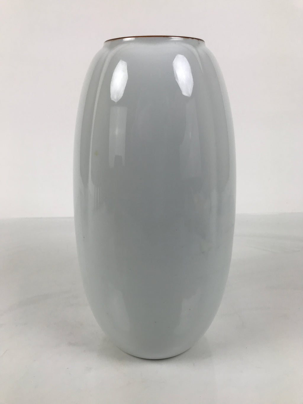 Japanese Porcelain Flower Vase Vtg Ikebana Arrangement Kabin Brown White FK226