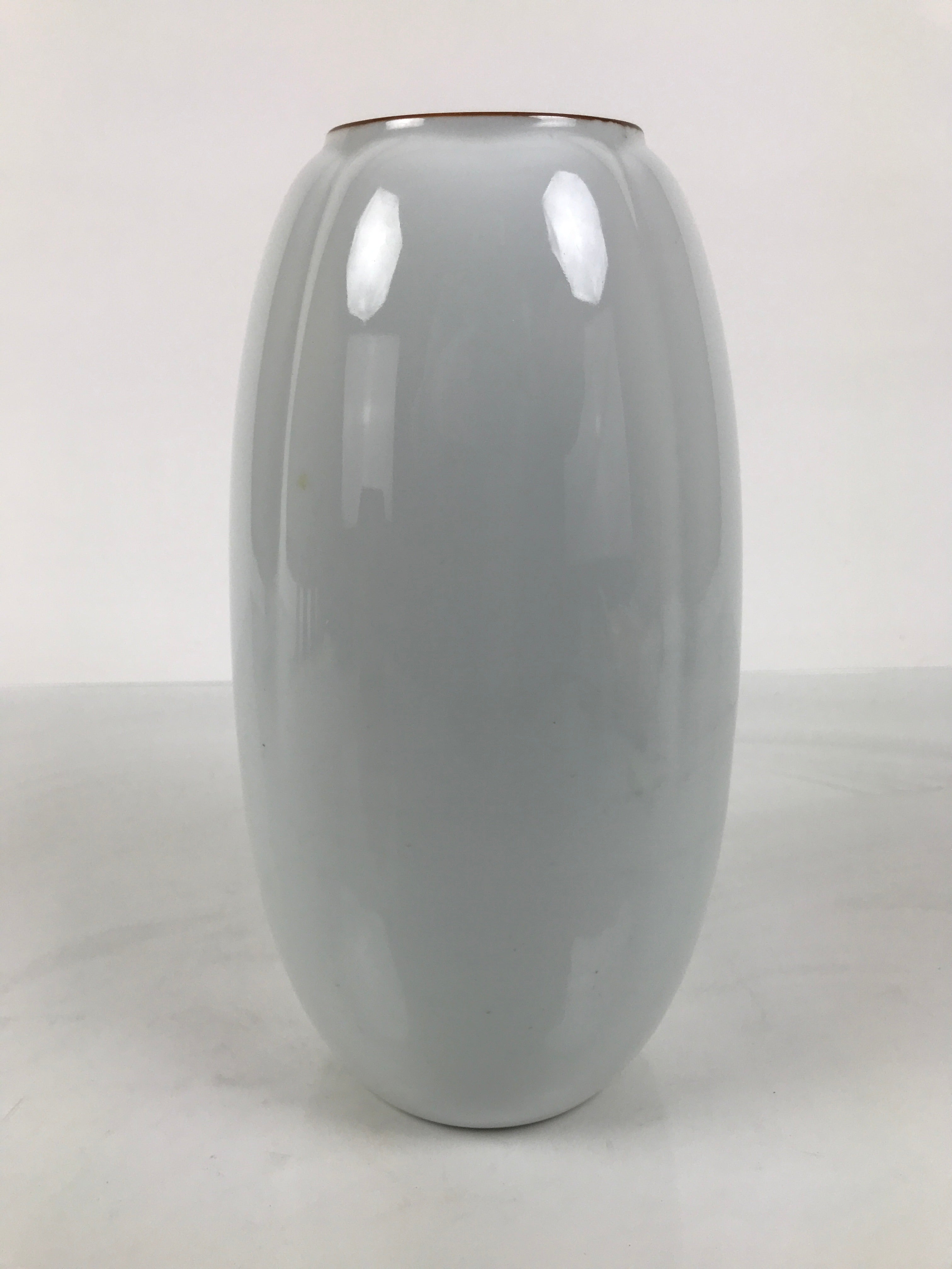Japanese Porcelain Flower Vase Vtg Ikebana Arrangement Kabin Brown White FK226