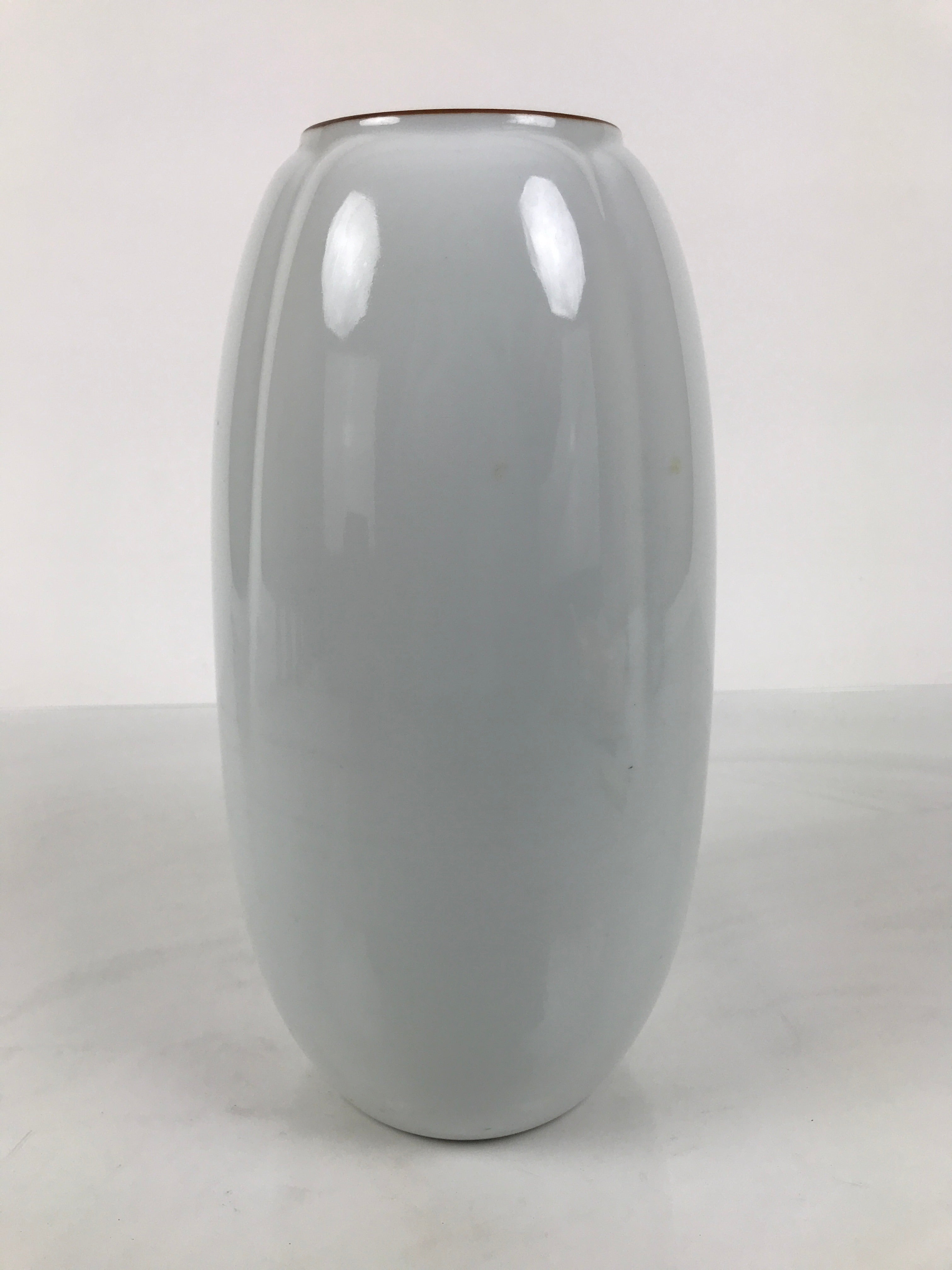 Japanese Porcelain Flower Vase Vtg Ikebana Arrangement Kabin Brown White FK226