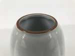 Japanese Porcelain Flower Vase Vtg Ikebana Arrangement Kabin Brown White FK226