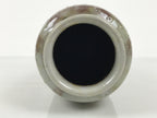Japanese Porcelain Flower Vase Vtg Ikebana Kabin Brown Gray Ash Glaze FK223