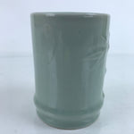 Japanese Porcelain Flower Vase Vtg Ikebana Kabin Celadon Bamboo Green FK152