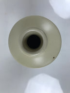 Japanese Porcelain Flower Vase Vtg Ikebana Kabin Cylindrical Pale Yellow FK219