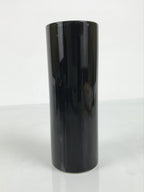 Japanese Porcelain Flower Vase Vtg Ikebana Kabin Glossy Black Cylinder FK234