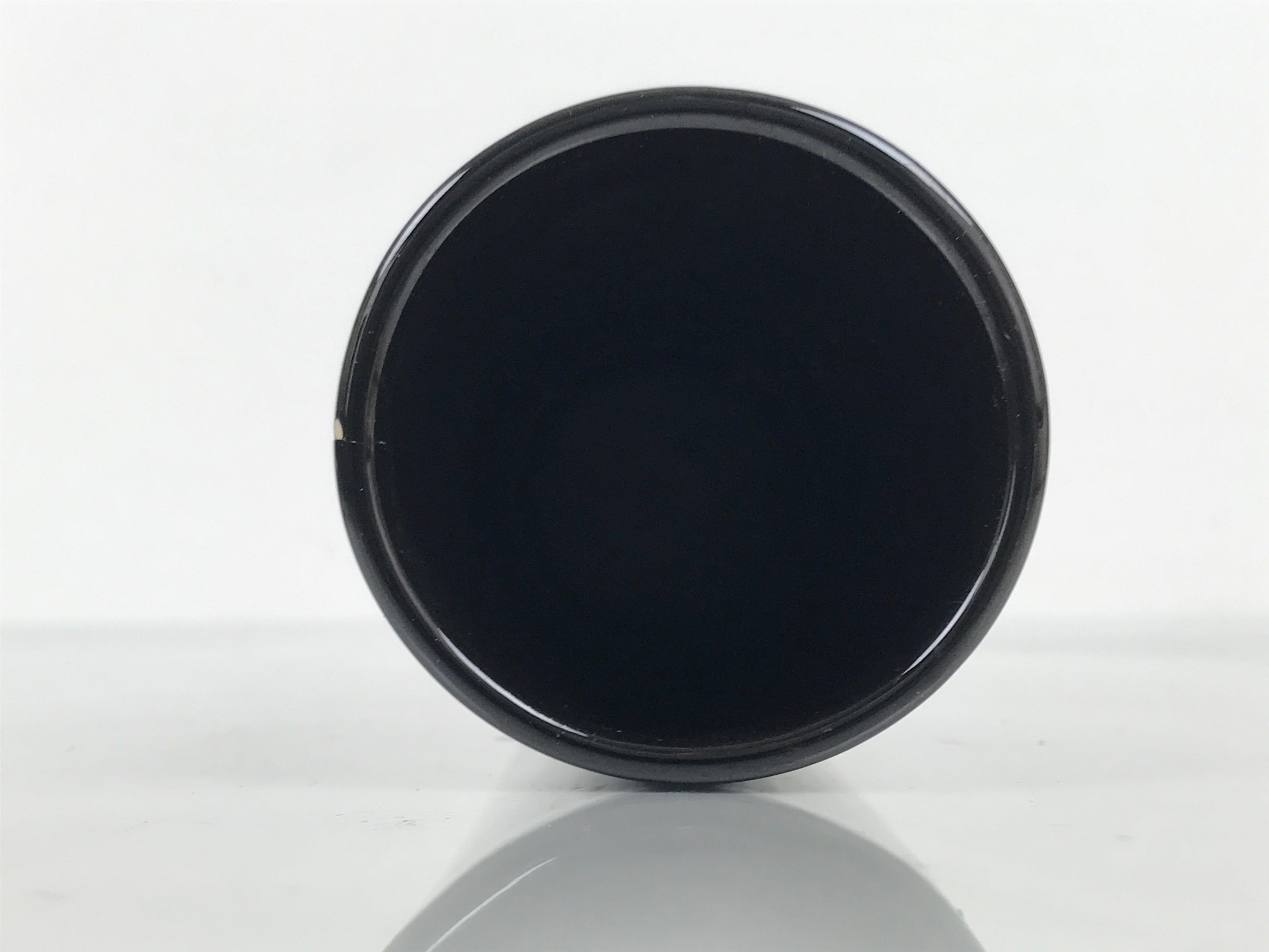 Japanese Porcelain Flower Vase Vtg Ikebana Kabin Glossy Black Cylinder FK234