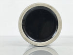 Japanese Porcelain Flower Vase Vtg Ikebana Kabin Glossy Black Cylinder FK234