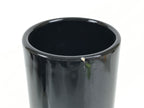 Japanese Porcelain Flower Vase Vtg Ikebana Kabin Glossy Black Cylinder FK234