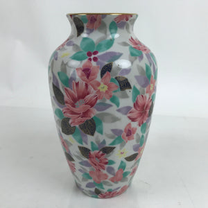 Japanese Porcelain Flower Vase Vtg Ikebana Kabin Pink Camellia Tsubaki FK132