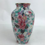 Japanese Porcelain Flower Vase Vtg Ikebana Kabin Pink Camellia Tsubaki FK132