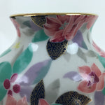 Japanese Porcelain Flower Vase Vtg Ikebana Kabin Pink Camellia Tsubaki FK132