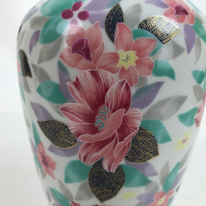 Japanese Porcelain Flower Vase Vtg Ikebana Kabin Pink Camellia Tsubaki FK132