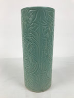 Japanese Porcelain Flower Vase Vtg Ikebana Kabin Seiji Celadon Green FK227