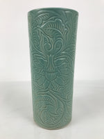Japanese Porcelain Flower Vase Vtg Ikebana Kabin Seiji Celadon Green FK227