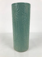 Japanese Porcelain Flower Vase Vtg Ikebana Kabin Seiji Celadon Green FK227