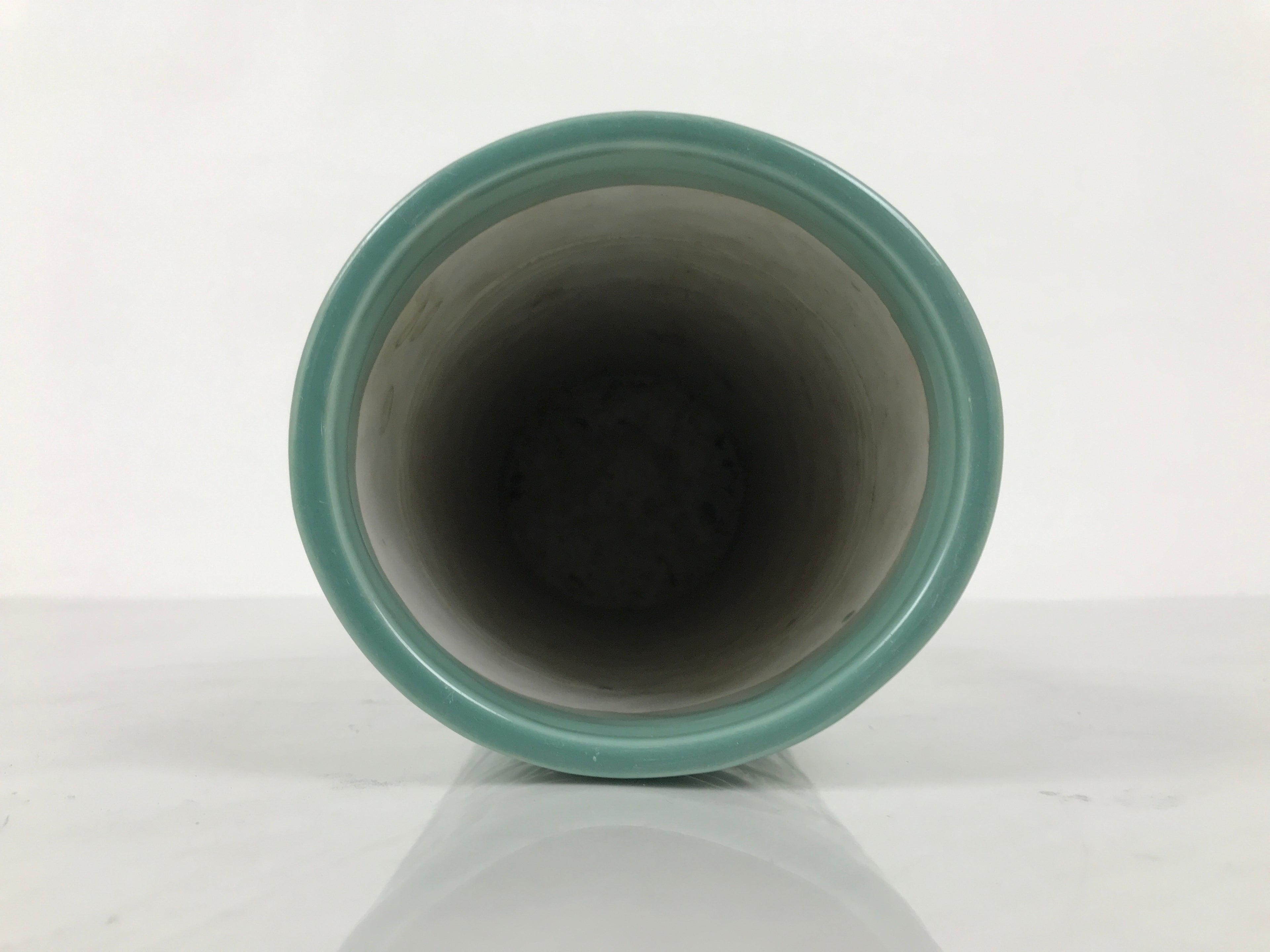 Japanese Porcelain Flower Vase Vtg Ikebana Kabin Seiji Celadon Green FK227