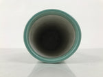 Japanese Porcelain Flower Vase Vtg Ikebana Kabin Seiji Celadon Green FK227