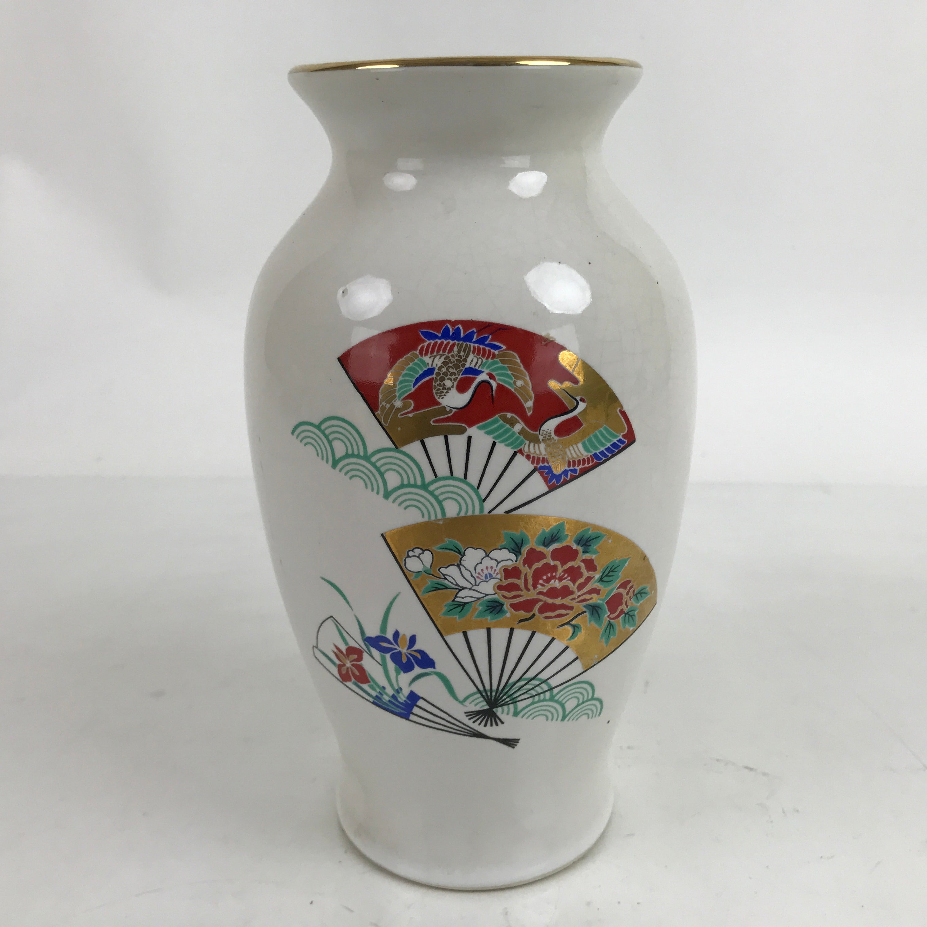 Japanese Porcelain Flower Vase Vtg Ikebana Kabin Sensu Folding Fan Whi |  Online Shop | Authentic Japan Antiques