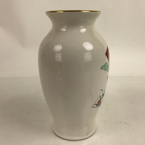 Japanese Porcelain Flower Vase Vtg Ikebana Kabin Sensu Folding Fan White FK133