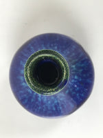 Japanese Porcelain Flower Vase Vtg Kabin Blue Yellow Long Crane Neck FK201