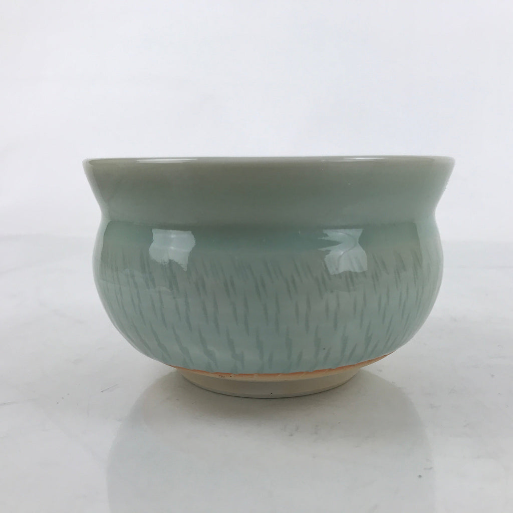 Japanese Porcelain Green Tea Bowl Matcha Chawan Vtg Celadon Seiji Blue CHB77