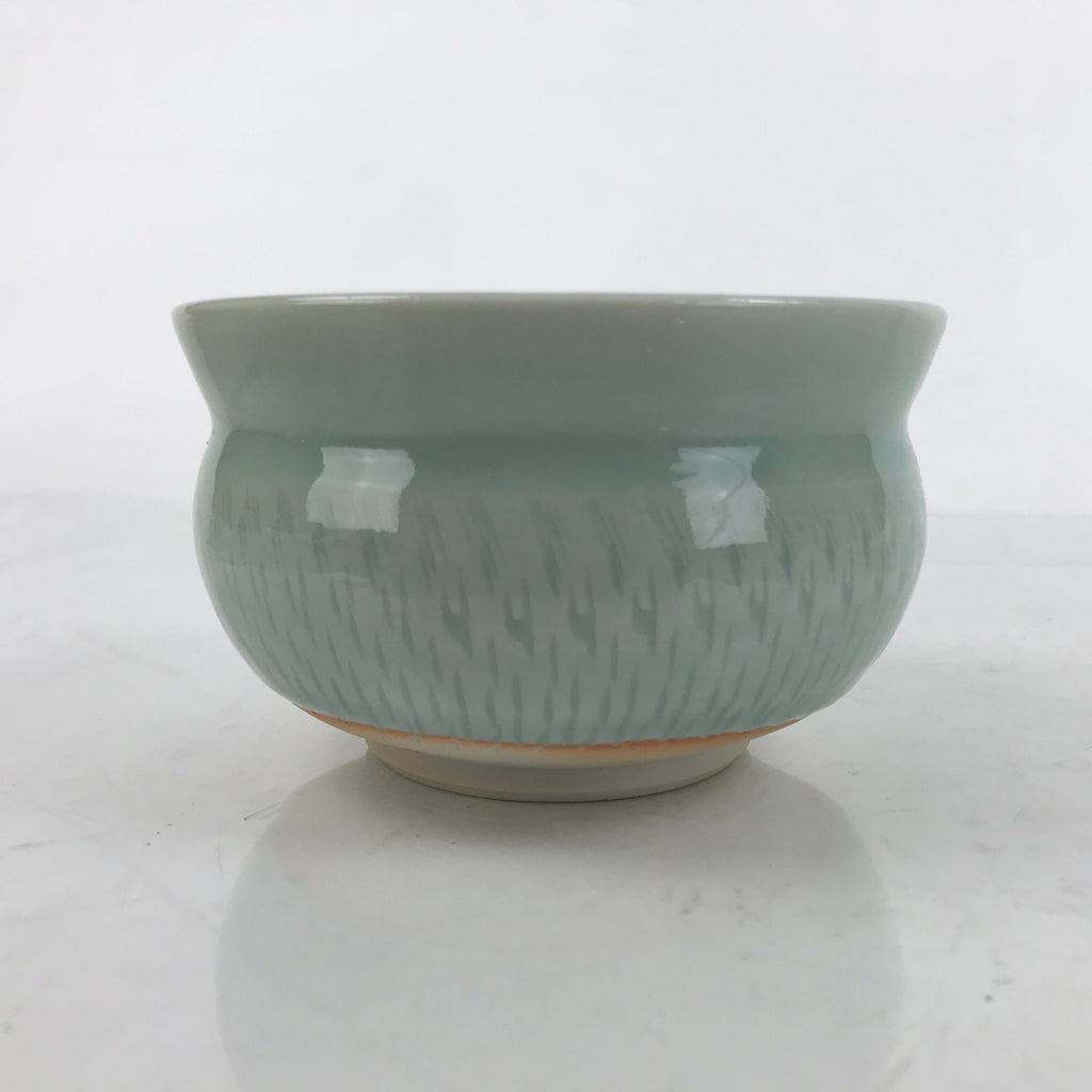 Japanese Porcelain Green Tea Bowl Matcha Chawan Vtg Celadon Seiji Blue CHB77