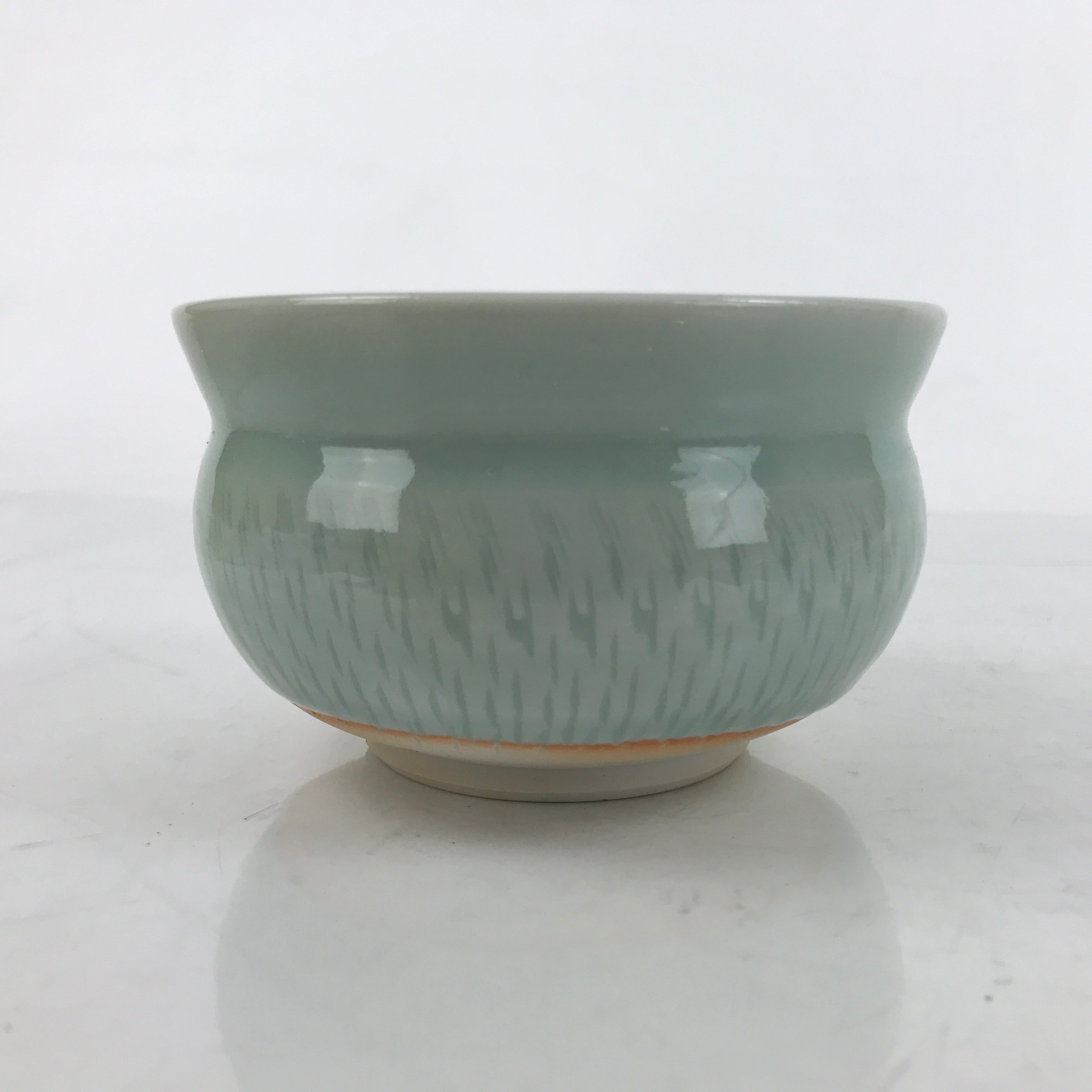 Japanese Porcelain Green Tea Bowl Matcha Chawan Vtg Celadon Seiji Blue CHB77