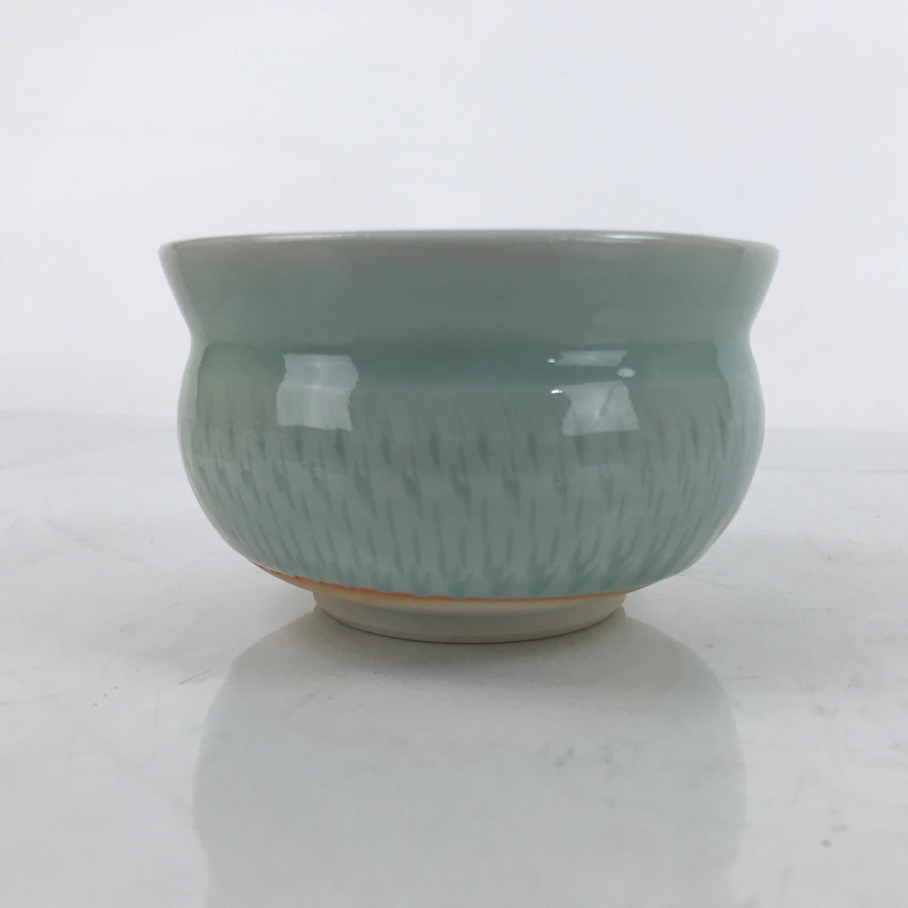 Japanese Porcelain Green Tea Bowl Matcha Chawan Vtg Celadon Seiji Blue CHB77