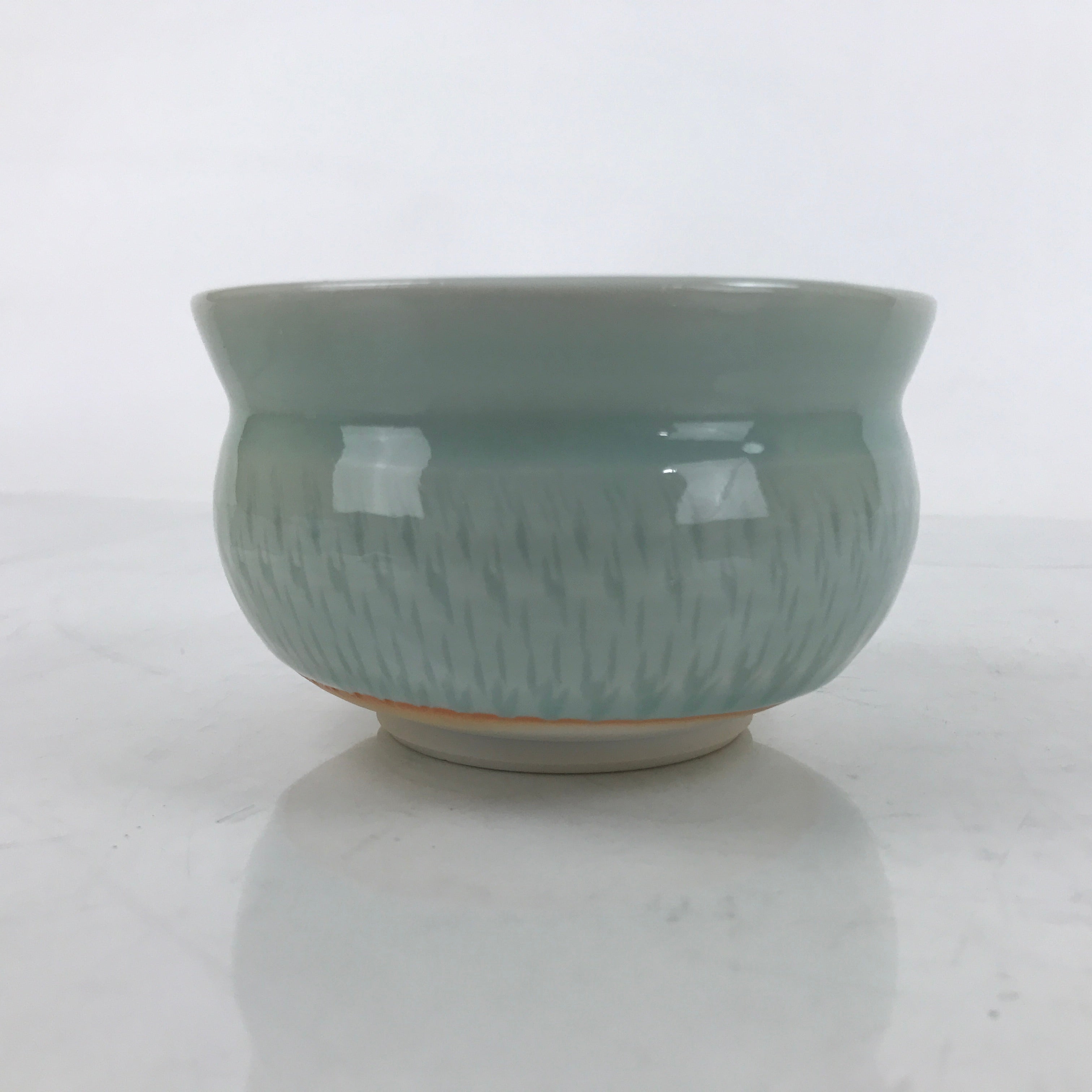Japanese Porcelain Green Tea Bowl Matcha Chawan Vtg Celadon Seiji Blue CHB77