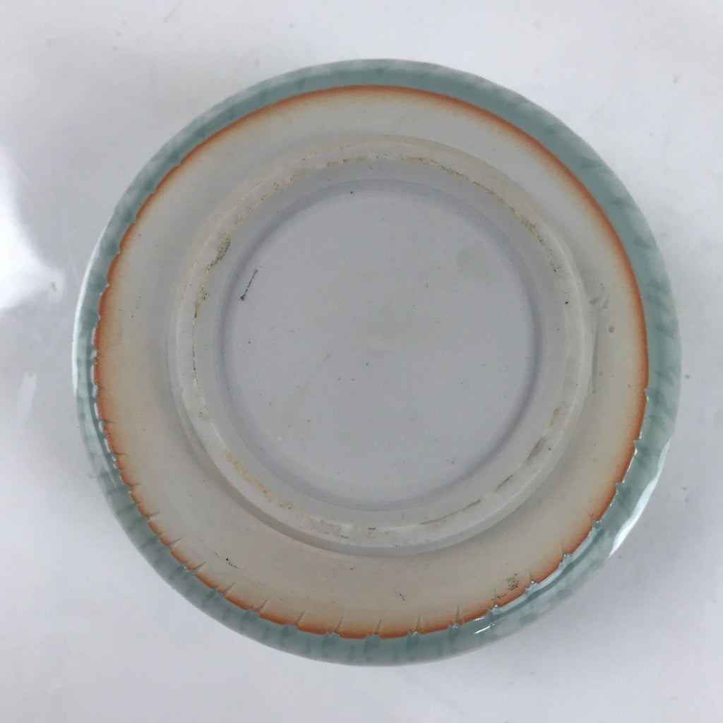 Japanese Porcelain Green Tea Bowl Matcha Chawan Vtg Celadon Seiji Blue CHB77