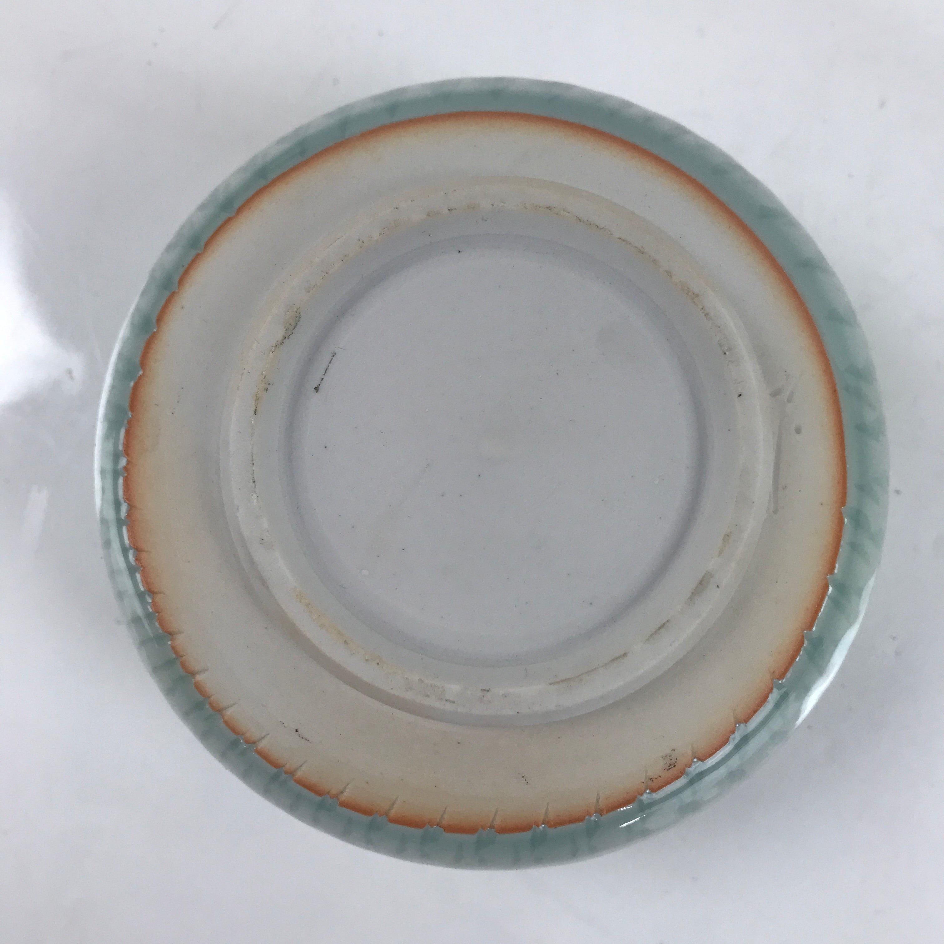 Japanese Porcelain Green Tea Bowl Matcha Chawan Vtg Celadon Seiji Blue CHB77