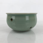 Japanese Porcelain Green Tea Bowl Matcha Chawan Vtg Celadon Seiji Blue CHB91
