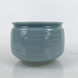 Japanese Porcelain Green Tea Bowl Matcha Chawan Vtg Celadon Seiji Blue CHB96