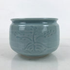 Japanese Porcelain Green Tea Bowl Matcha Chawan Vtg Celadon Seiji Blue CHB96