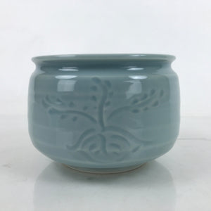 Japanese Porcelain Green Tea Bowl Matcha Chawan Vtg Celadon Seiji Blue CHB96