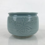 Japanese Porcelain Green Tea Bowl Matcha Chawan Vtg Celadon Seiji Blue CHB96
