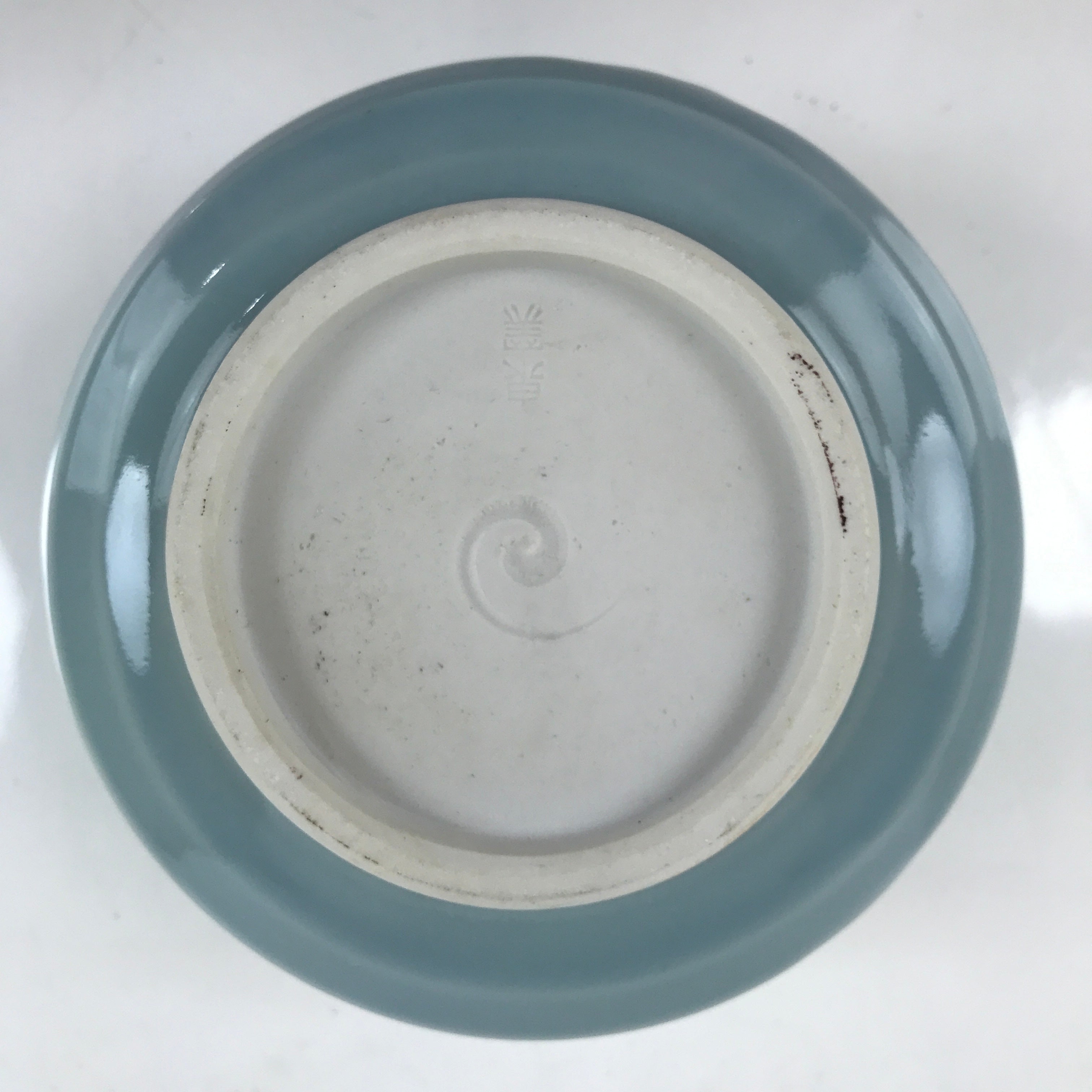 Japanese Porcelain Green Tea Bowl Matcha Chawan Vtg Celadon Seiji Blue CHB96