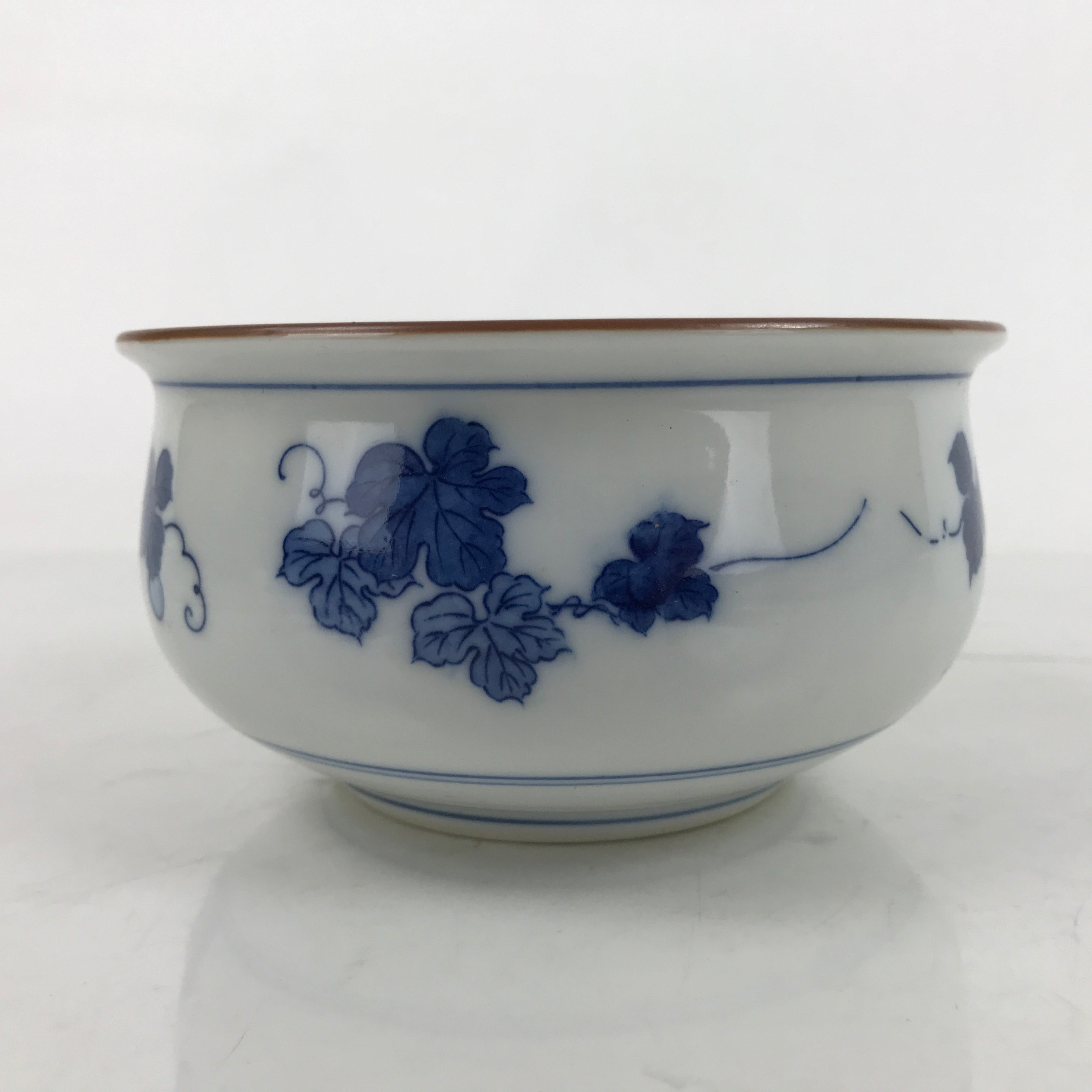 Japanese Porcelain Green Tea Bowl Matcha Chawan Vtg White Blue Sometsuke CHB93