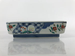 Japanese Porcelain Imari Small Plate Kozara Vtg Sashimi Blue Red Flowers PY933