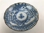 Japanese Porcelain Imari Small Plate Kozara Vtg Sometsuke Scenery Blue PY677