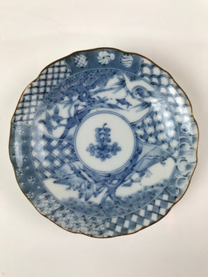 Japanese Porcelain Imari Small Plate Kozara Vtg Sometsuke Scenery Blue PY678
