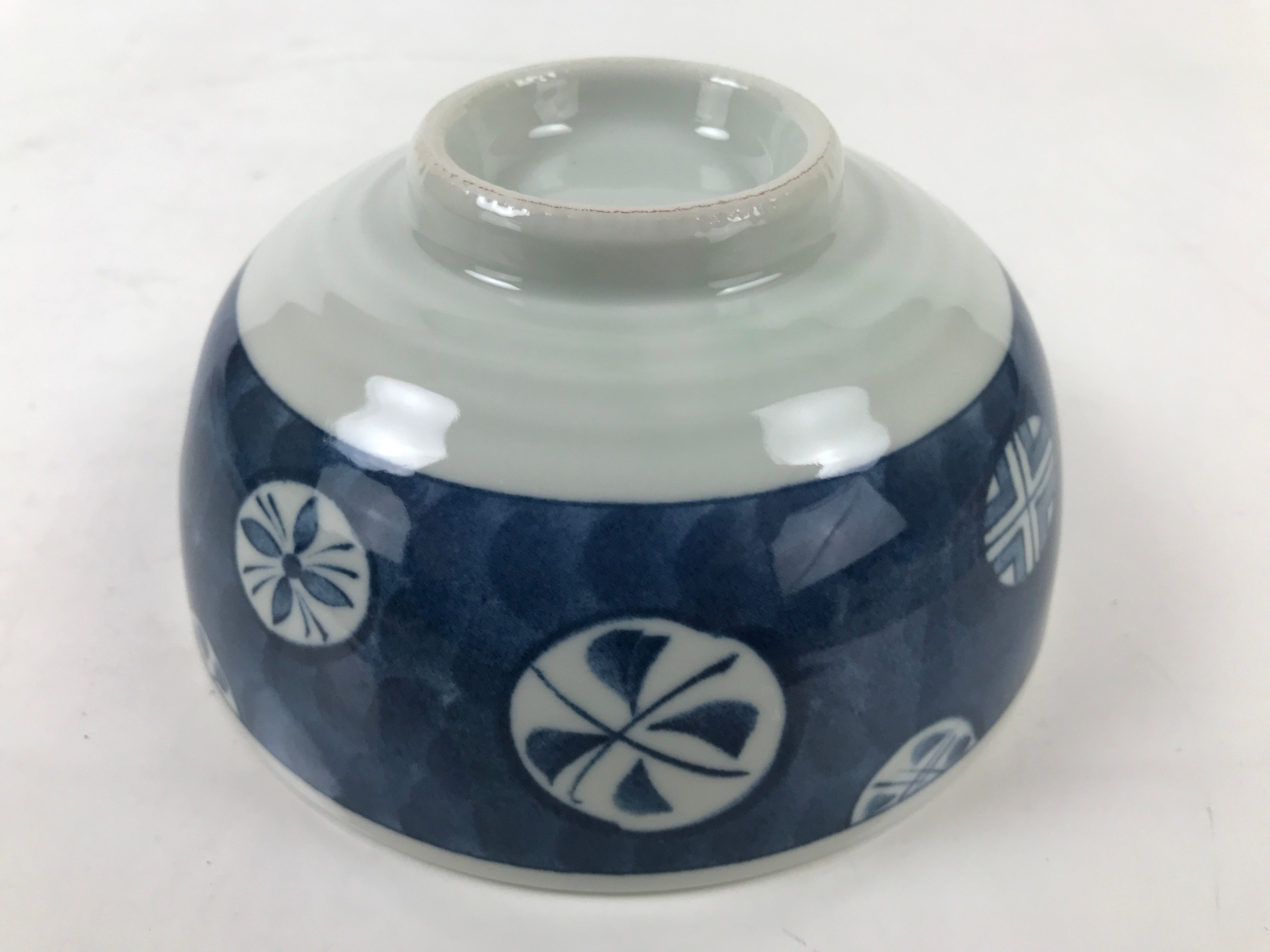 Japanese Porcelain Large Donburi Bowl Sometsuke Vtg Blue White Floral Dish Y198