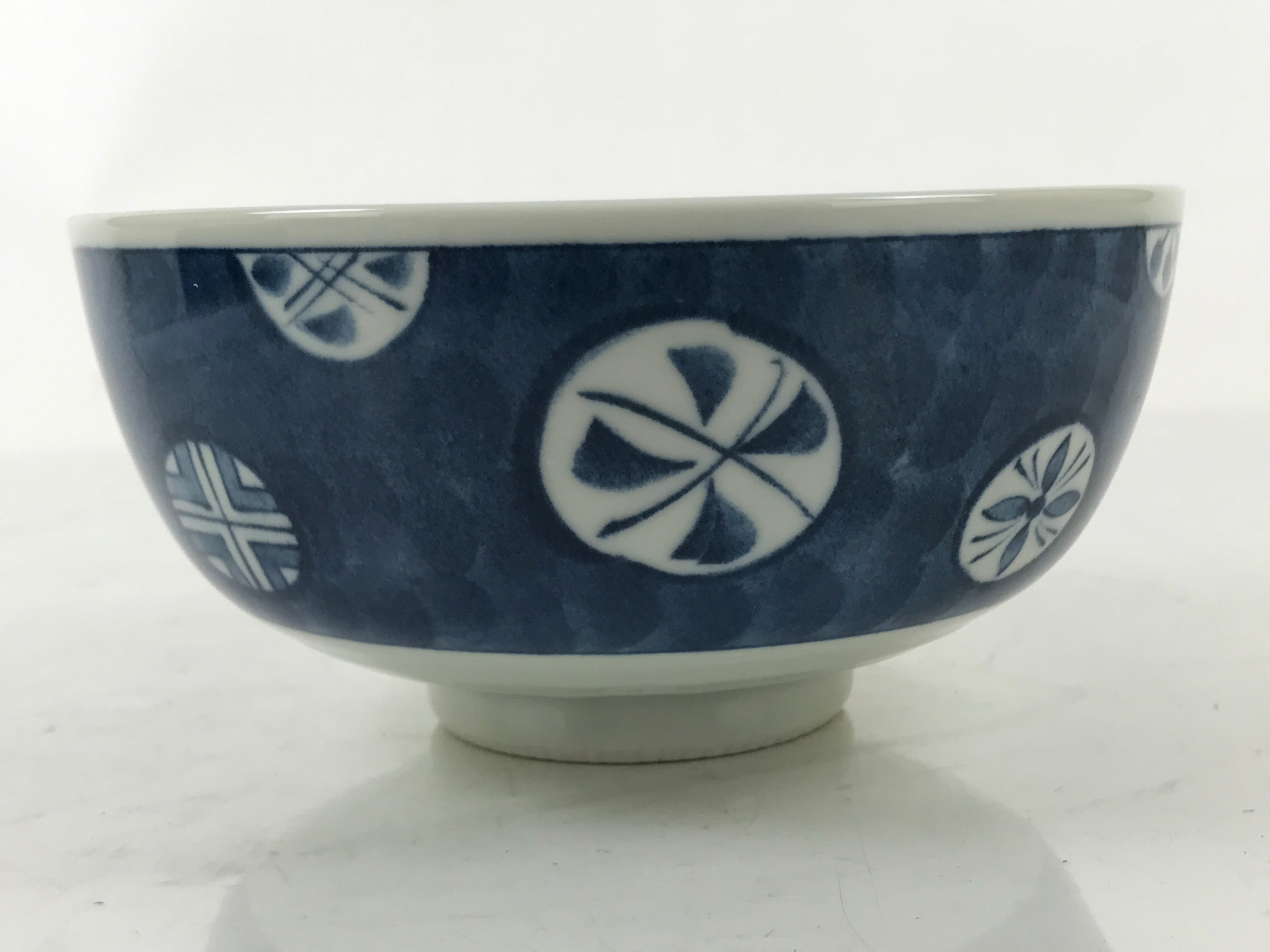 Japanese Porcelain Large Donburi Bowl Sometsuke Vtg Blue White Floral Dish Y198