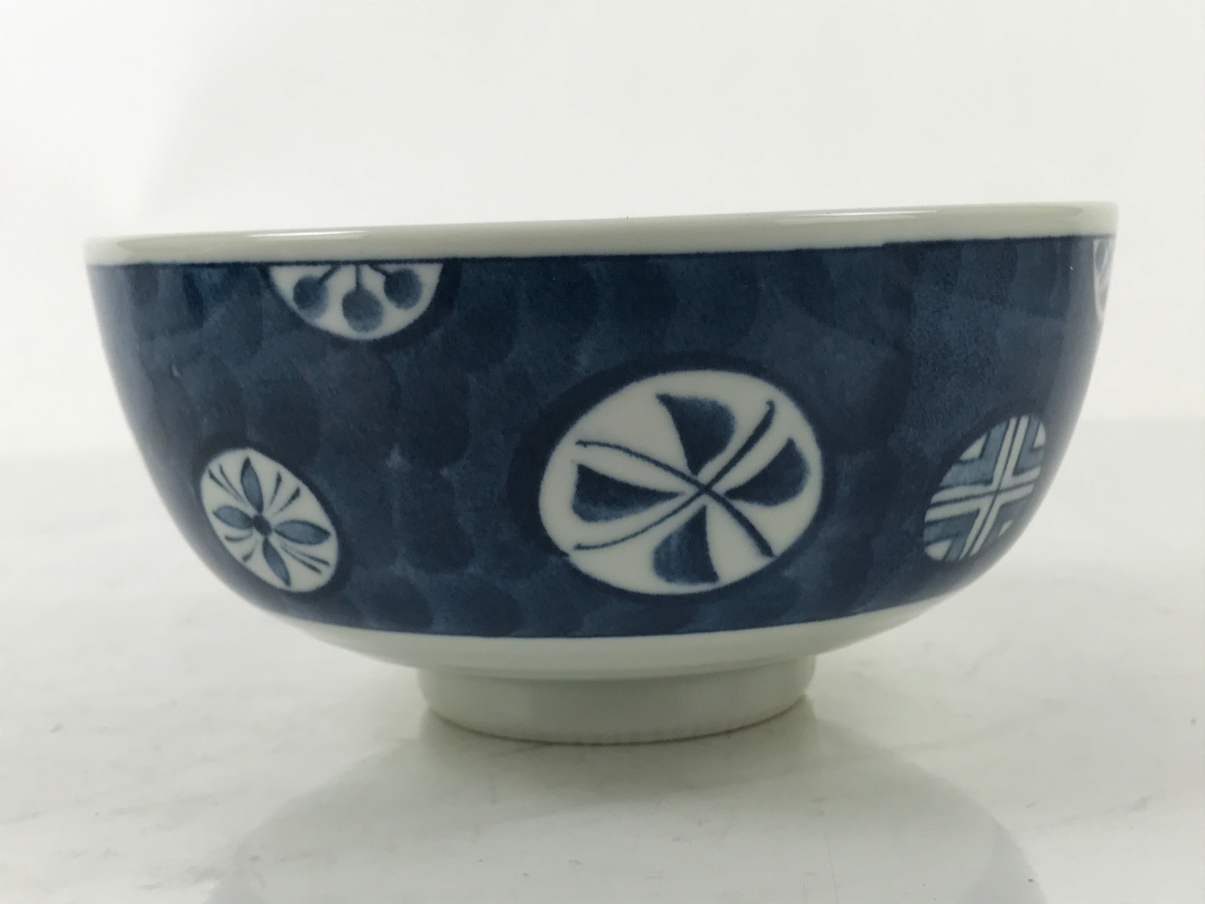 Japanese Porcelain Large Donburi Bowl Sometsuke Vtg Blue White Floral Dish Y198