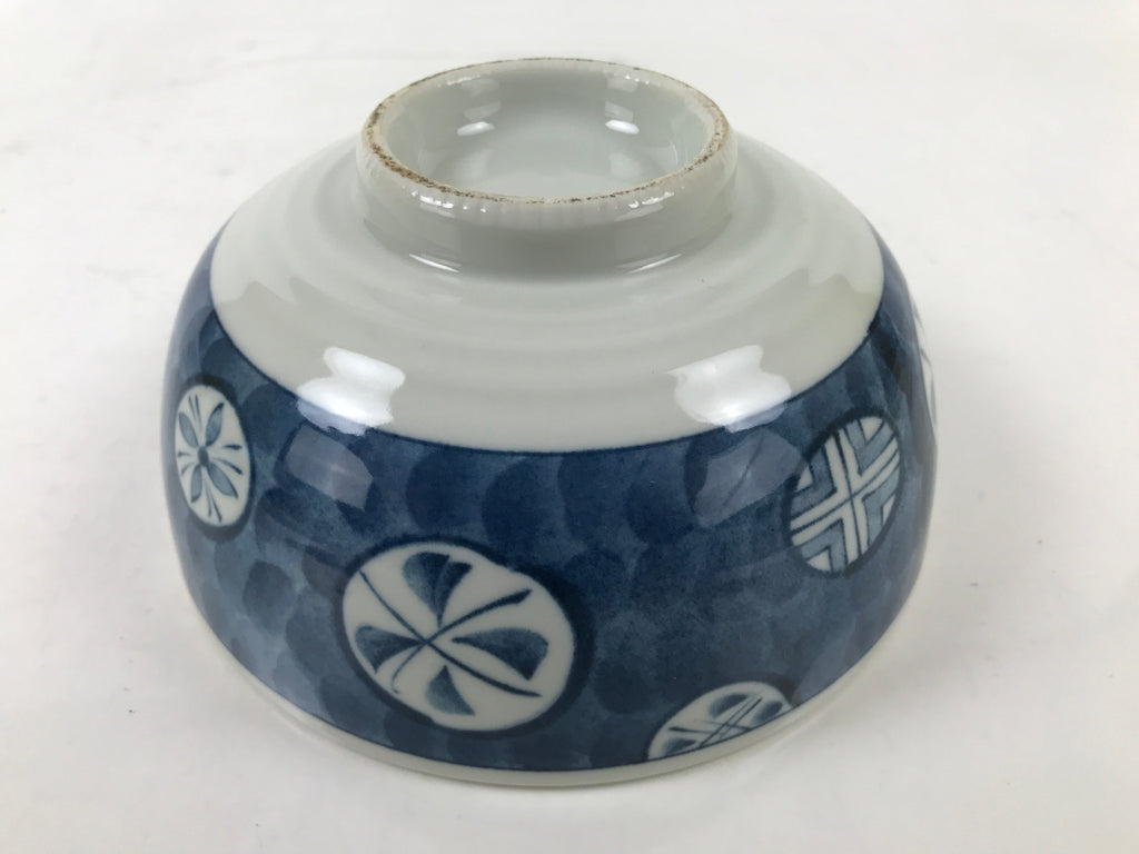 Japanese Porcelain Large Donburi Bowl Sometsuke Vtg Blue White Floral Dish Y199