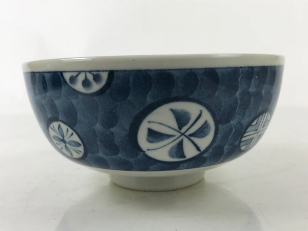Japanese Porcelain Large Donburi Bowl Sometsuke Vtg Blue White Floral Dish Y199