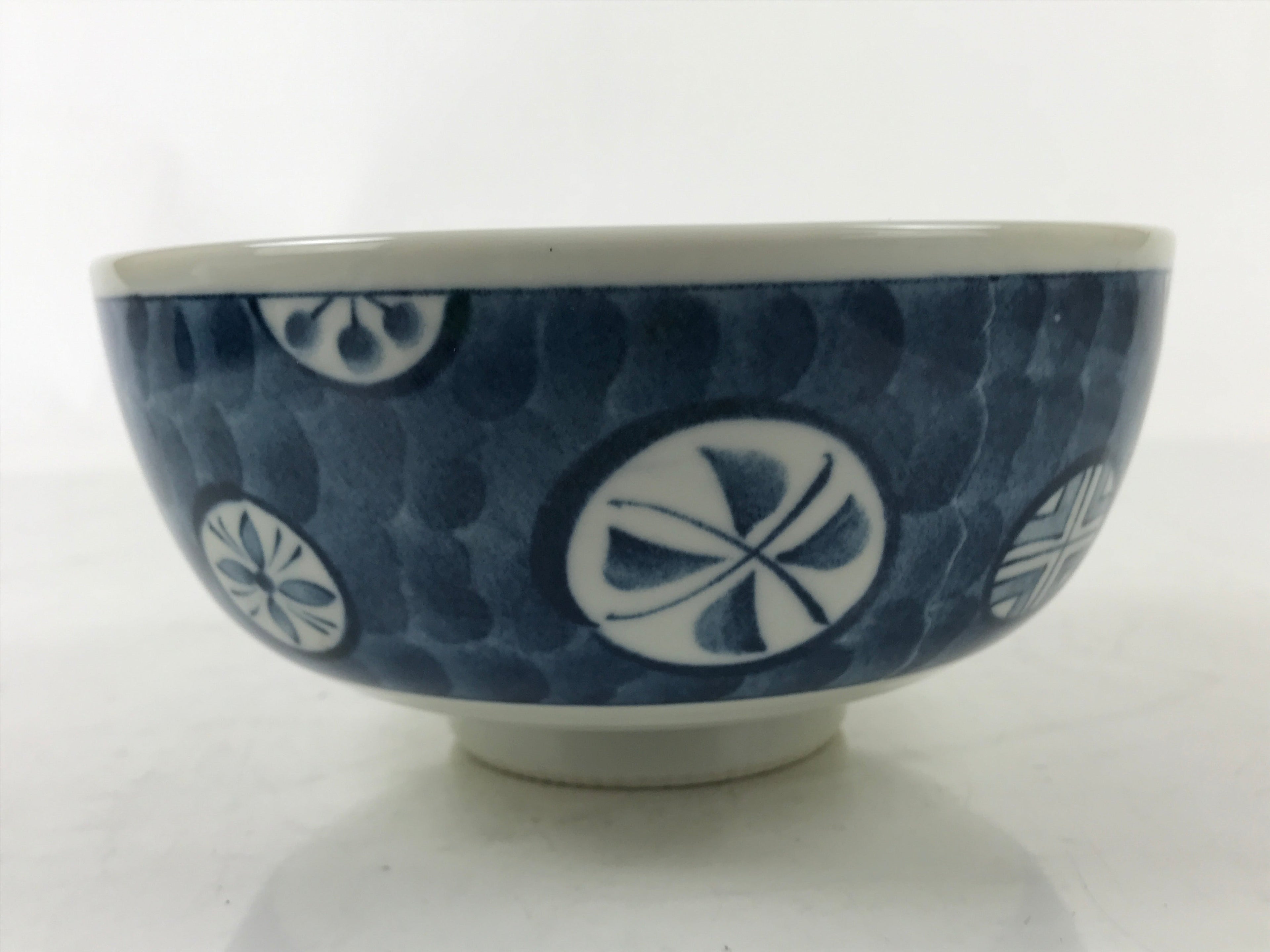Japanese Porcelain Large Donburi Bowl Sometsuke Vtg Blue White Floral Dish Y199