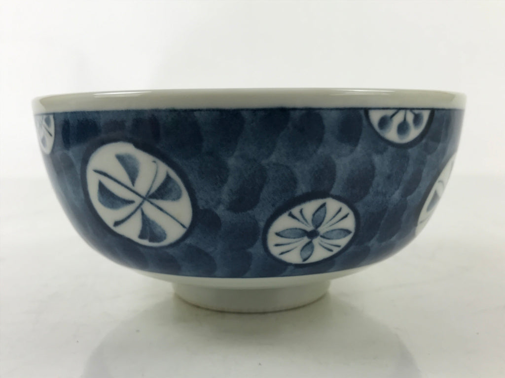 Japanese Porcelain Large Donburi Bowl Sometsuke Vtg Blue White Floral Dish Y199