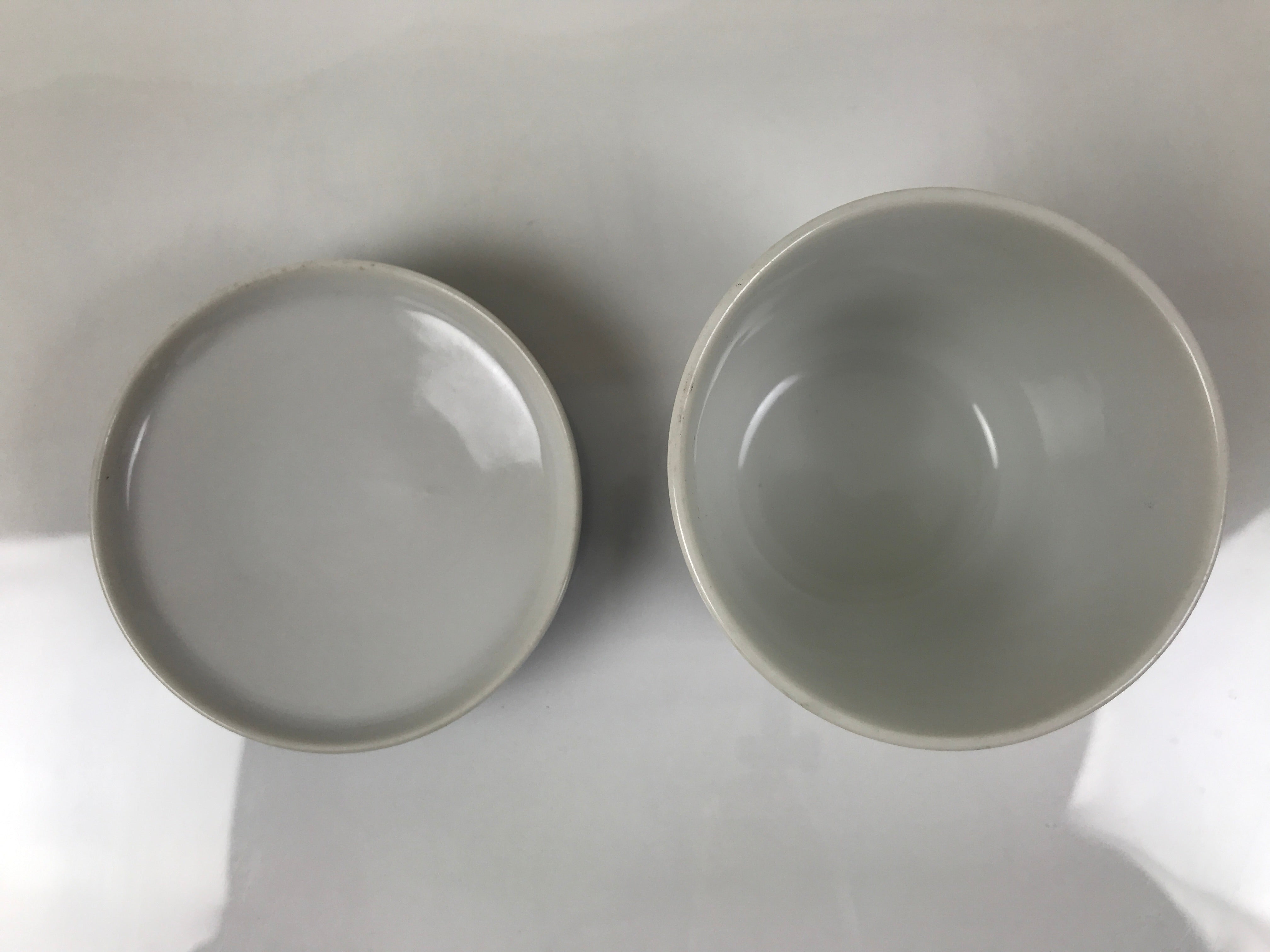 Japanese Porcelain Lidded Bowl Mushiwan White Blue Leaf Floral Sometsuke Y456