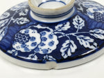 Japanese Porcelain Lidded Bowl Mushiwan White Blue Leaf Floral Sometsuke Y457